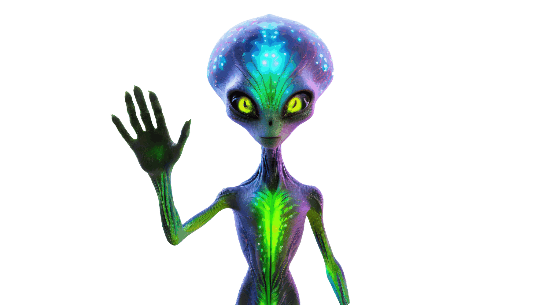 An Alien Life Creations character waving