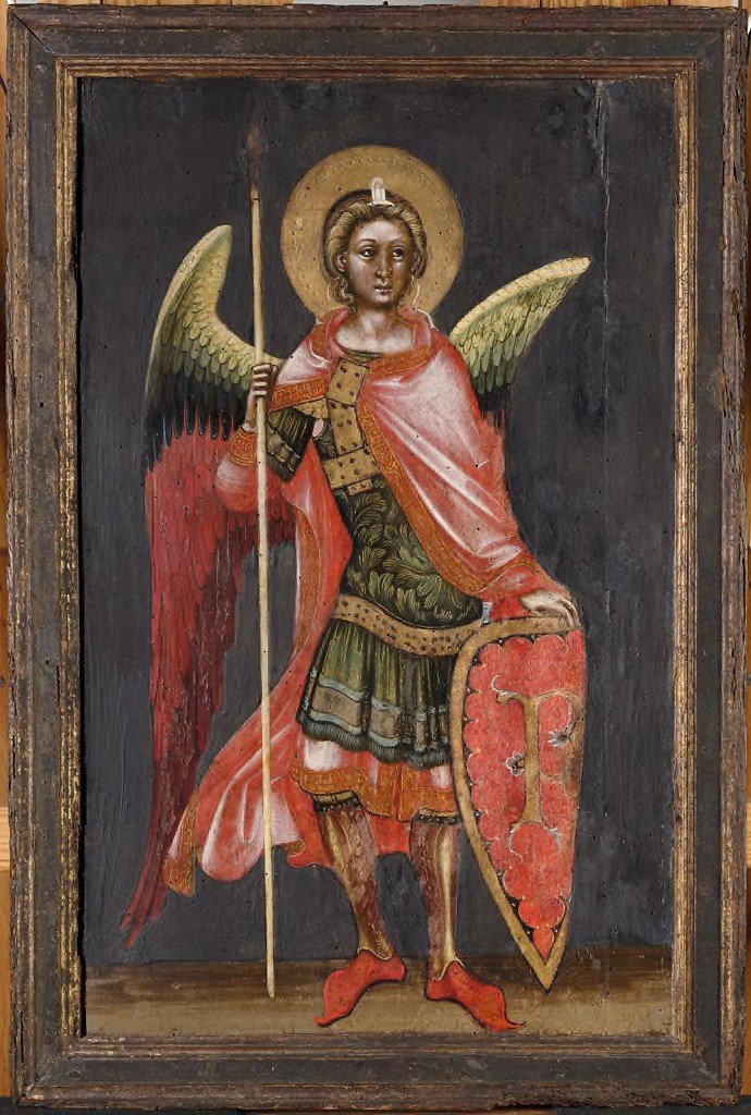 Armed Angel, representing the Principatus rank, by Guariento di Arpo, 14th century, Fogg Museum