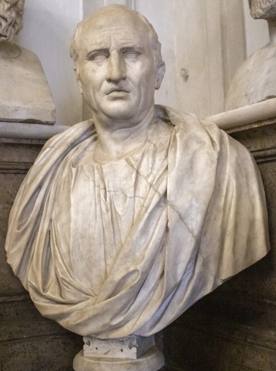 A marble bust of Marcus Tullius Cicero in the Capitoline Museum, Rome