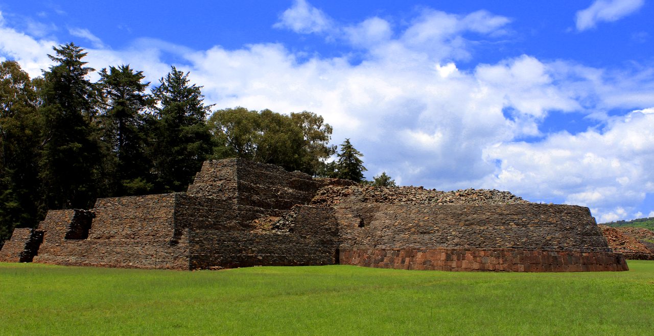 The yacata pyramid platforms of Tzintzuntzan, capital of the Purepecha state, Michoacan