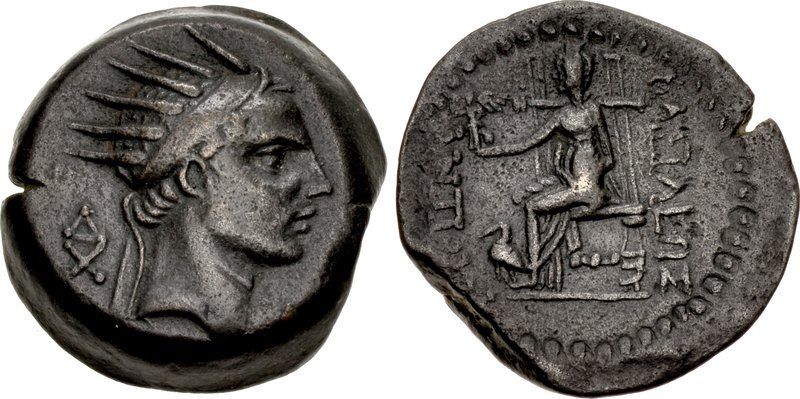 A bronze coin of the Seleucid king Antiochus IV Epiphanes