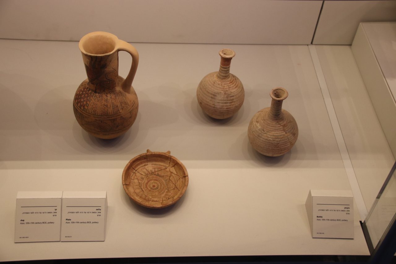 Painted Philistine pottery from the 12th to 11th century BCE, Israel Museum