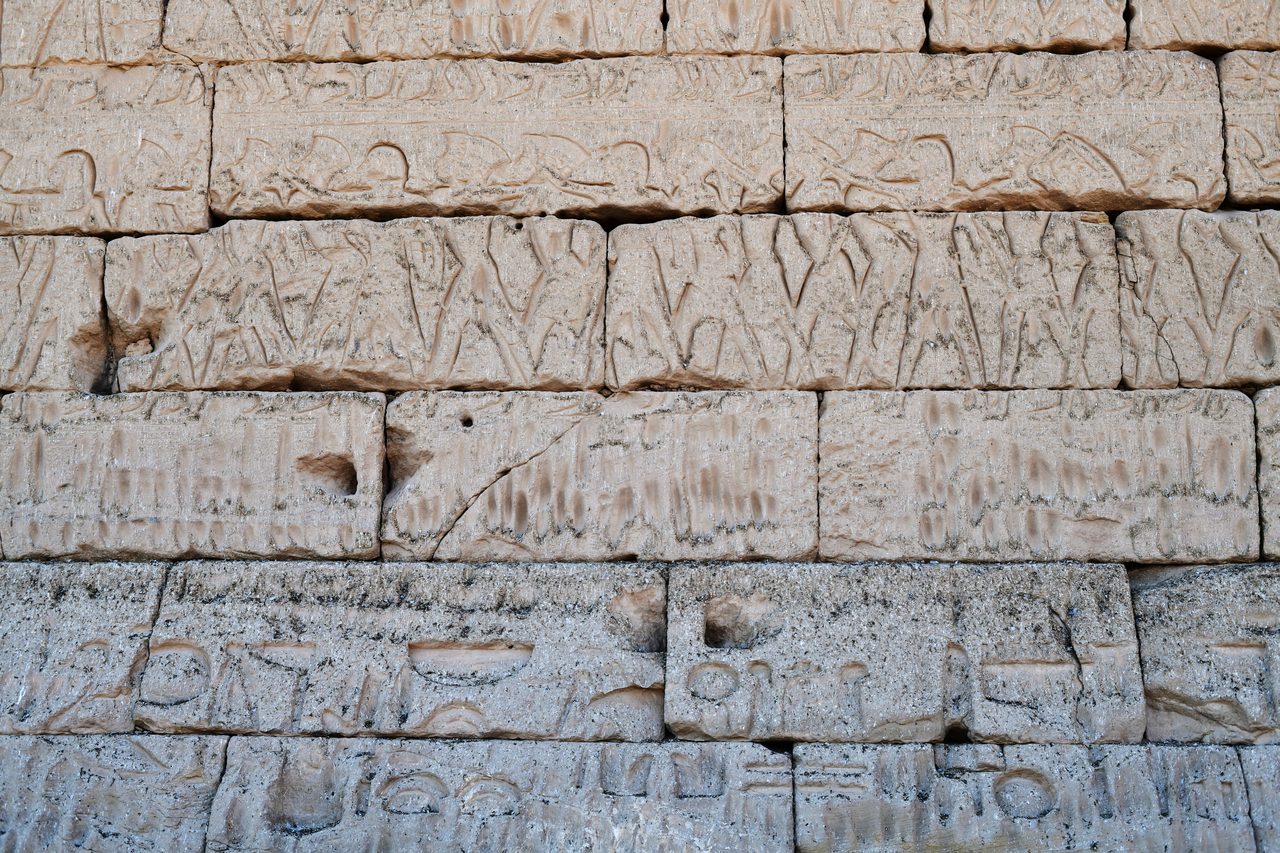 A relief carving from the Medinet Habu temple depicting a battle against the Sea Peoples coalition