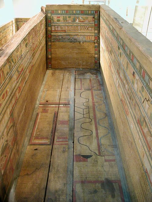 Book of Two Ways painted on the interior floor panel of the coffin of Gua