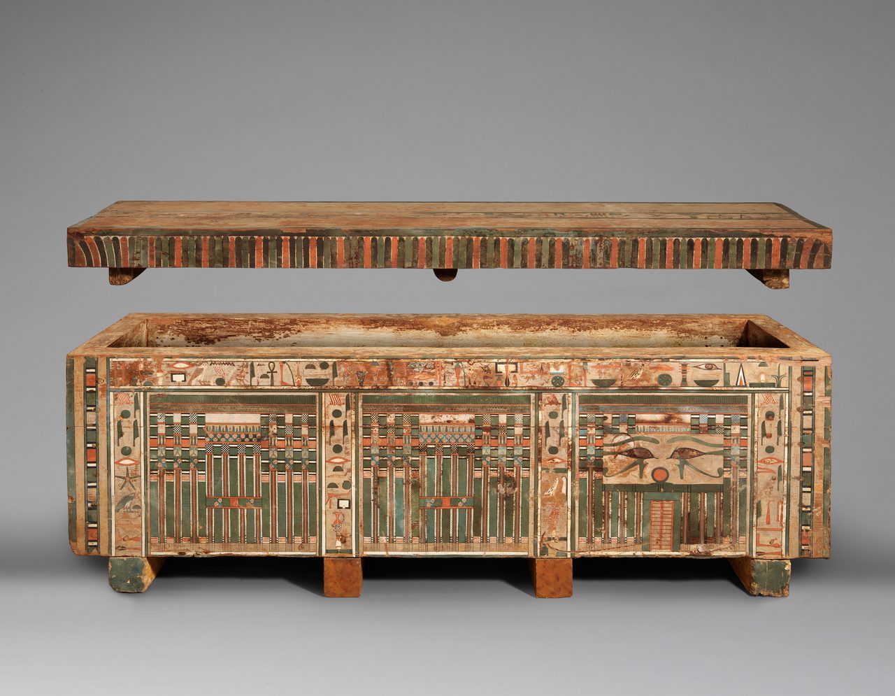 Painted outer coffin and mummy of the estate manager Khnumhotep, Dynasty 12