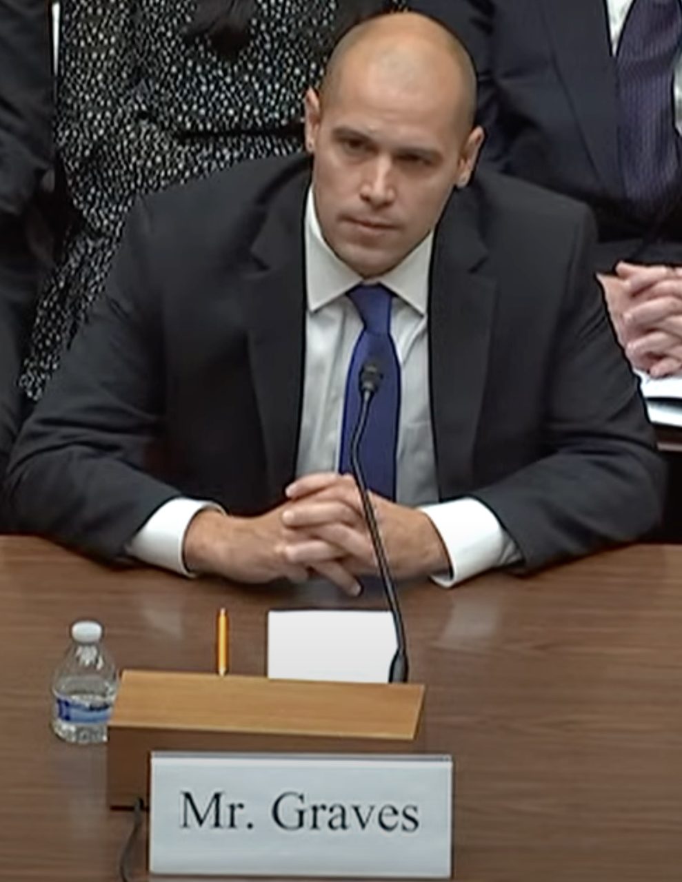 Ryan Graves testifying before a U.S. House committee at the July 26, 2023 hearing on unidentified anomalous phenomena