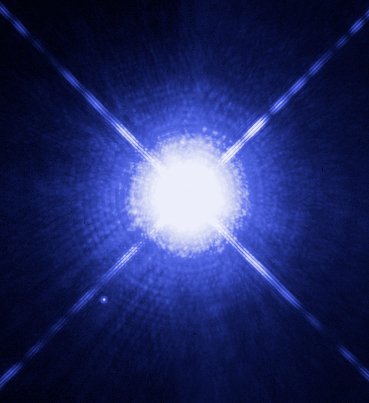Sirius A and its faint white-dwarf companion Sirius B, Hubble Space Telescope photograph