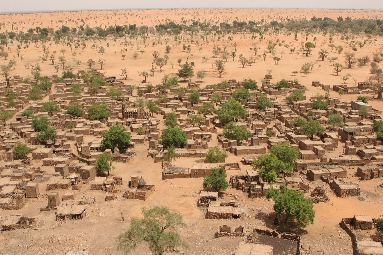 Telly village on the Bandiagara Escarpment, Mali, one of the oldest villages of the Dogon cliffs