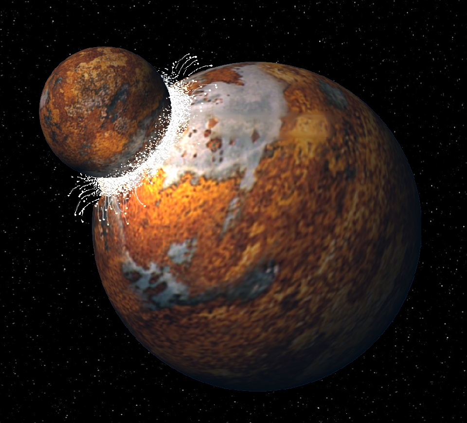 Artistic rendering of the Theia-Earth giant impact