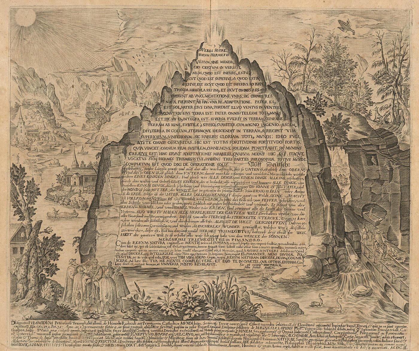 An engraved alchemical emblem plate from Khunrath's Amphitheatrum sapientiae aeternae