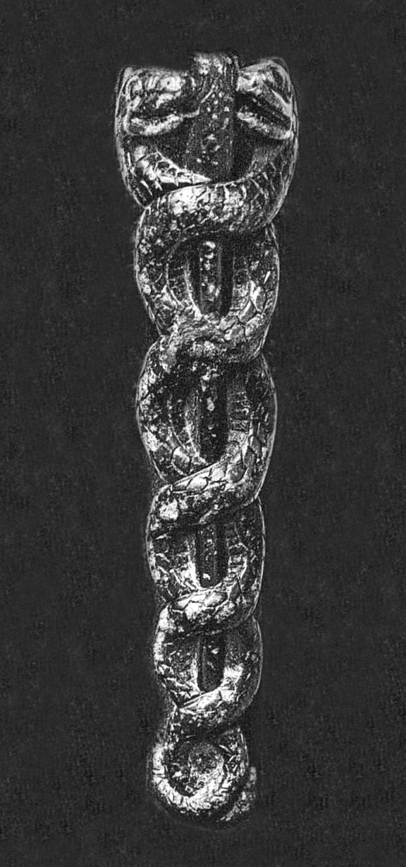 The serpent god Ningishzida on the libation vase of Gudea, circa 2100 BCE, Louvre