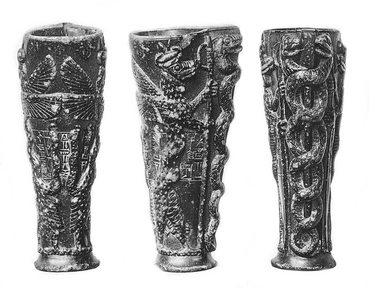 The libation vase of Gudea showing Ningishzida's entwined serpents
