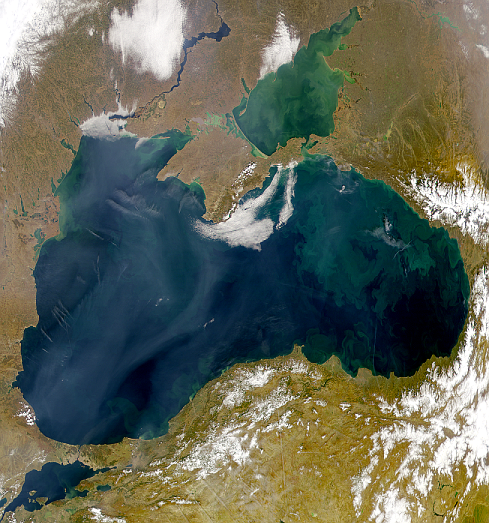 A 1999 NASA satellite photograph of the Black Sea