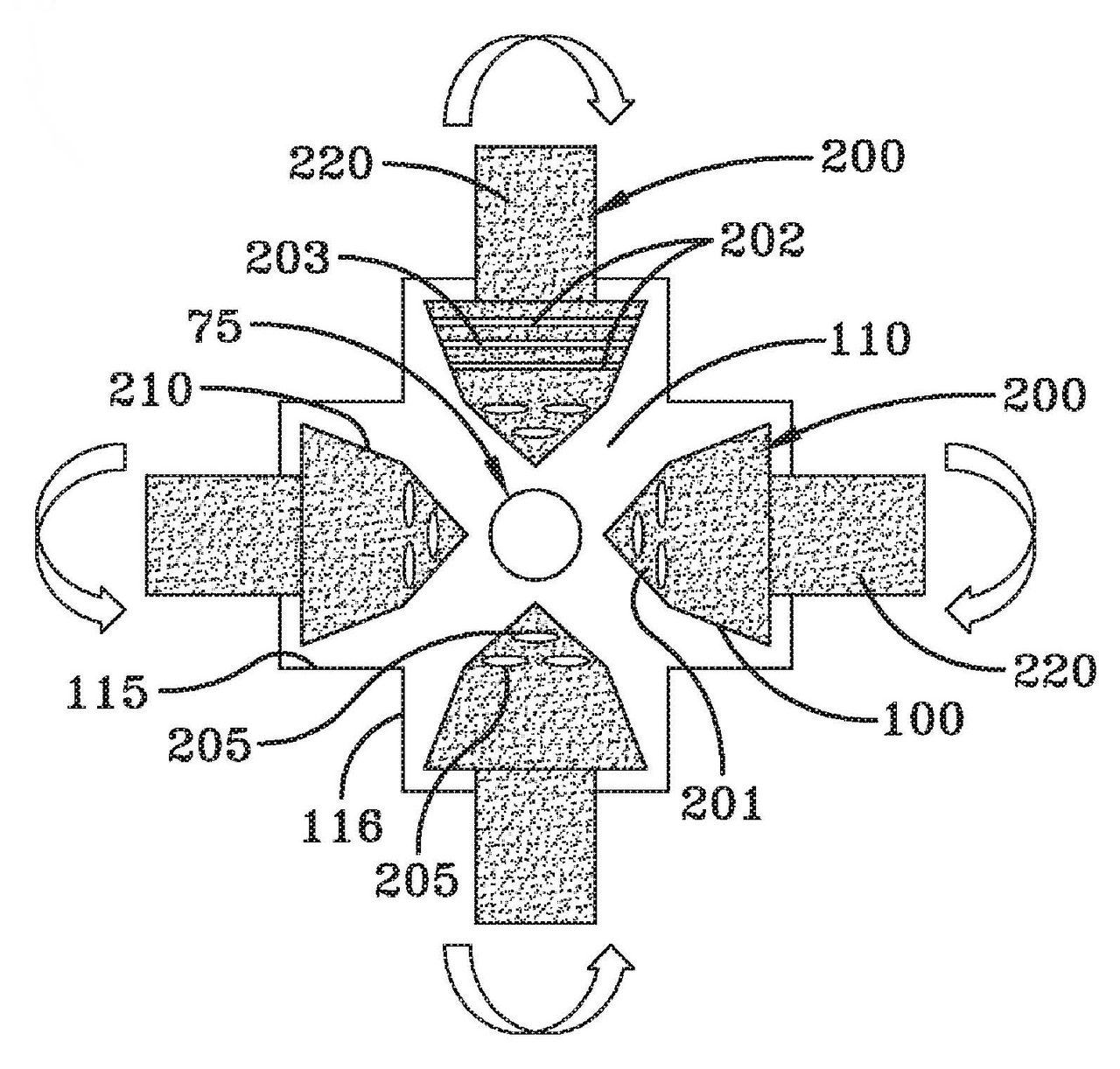 A technical drawing from US Patent Application 2019/0295733, Pais's High Frequency Gravitational Wave Generator.