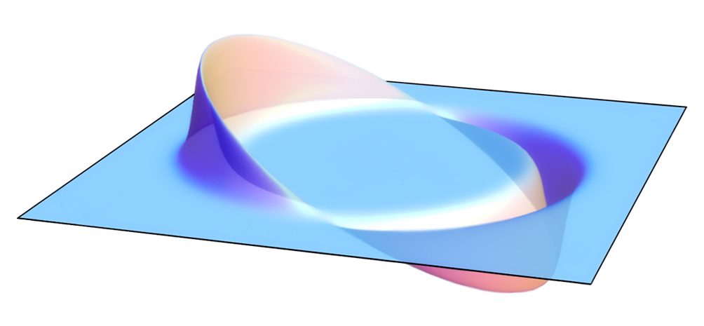 A diagram of the Alcubierre warp field showing spacetime contracted ahead of a central craft region and expanded behind it
