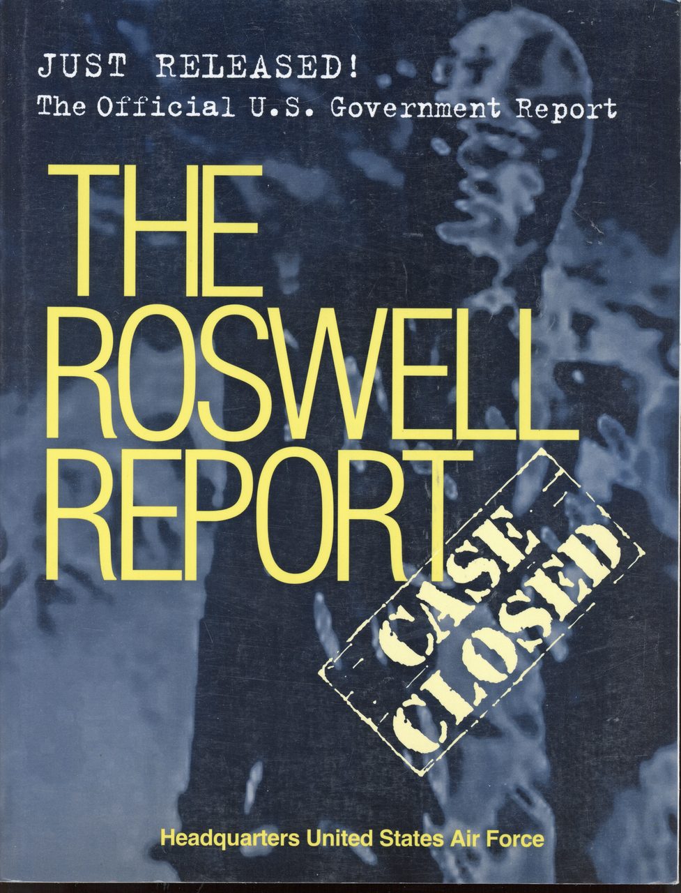 The cover of the 1997 U.S. Air Force report titled The Roswell Report: Case Closed
