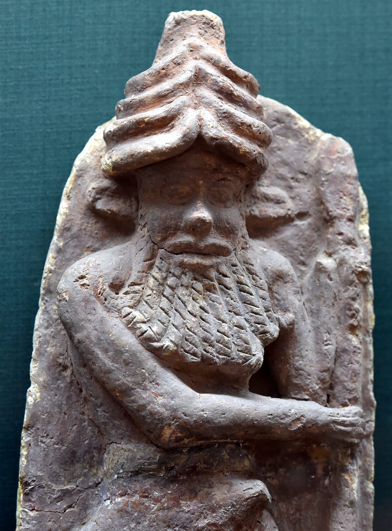 Terracotta relief panel depicting Enkidu from the Epic of Gilgamesh, from Ur, Iraq, in the Iraq Museum