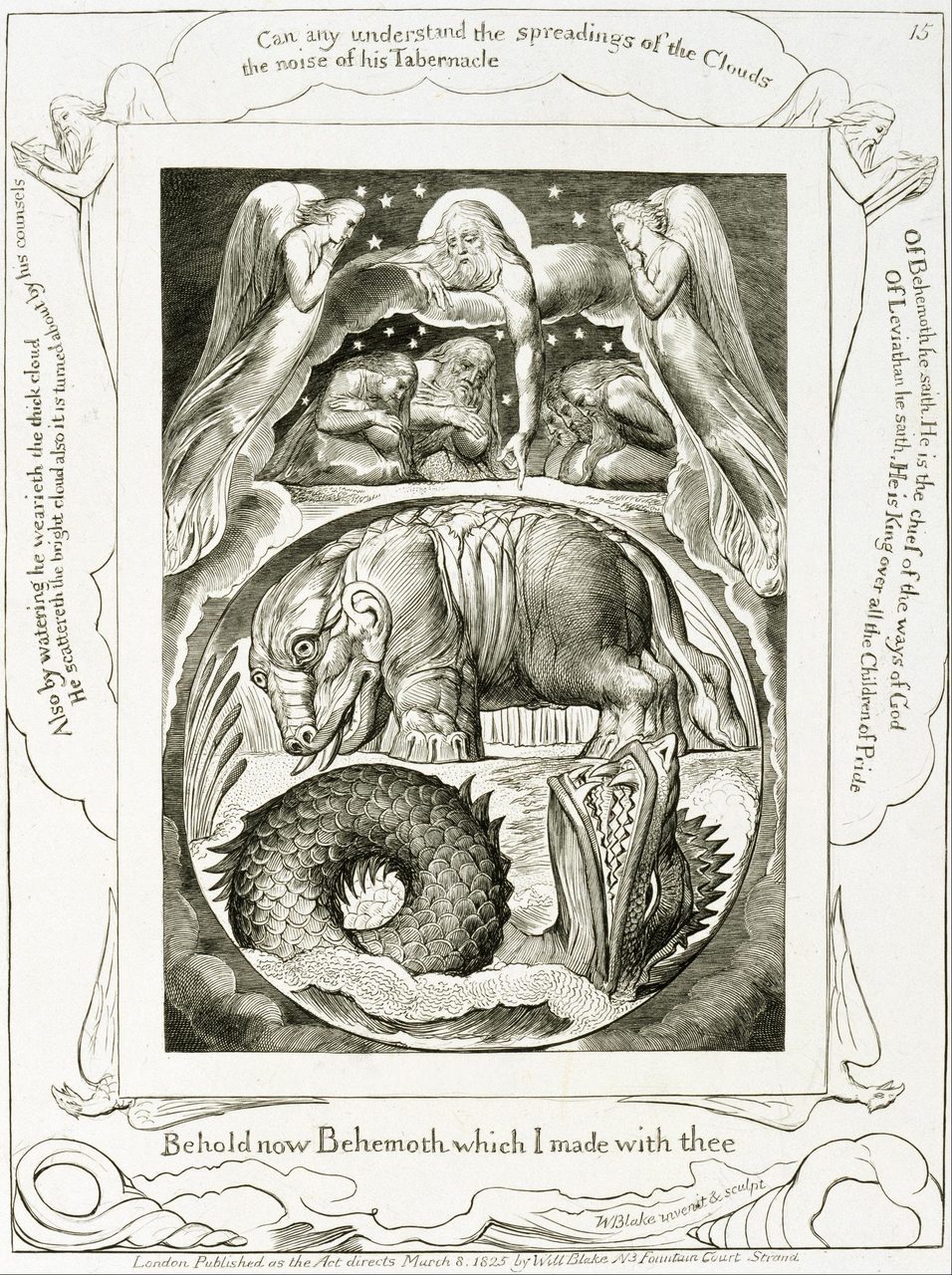 Behemoth and Leviathan, engraving by William Blake, 1826