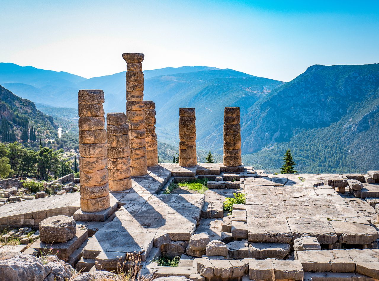 Ruins of the Temple of Apollo at Delphi, Greece