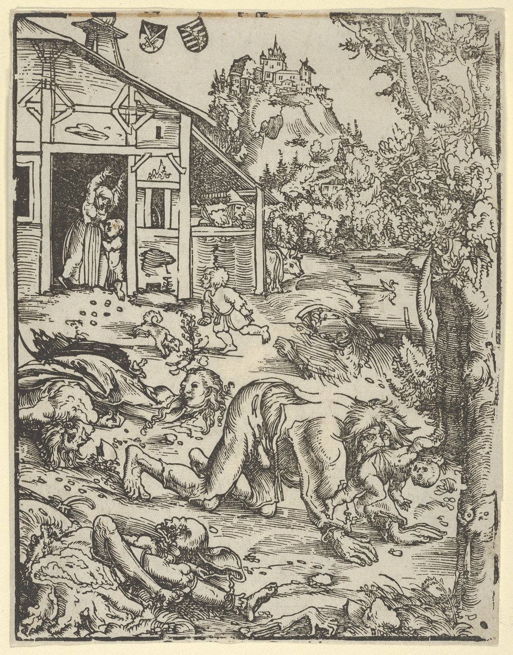 The Werewolf, woodcut by Lucas Cranach the Elder, circa 1512