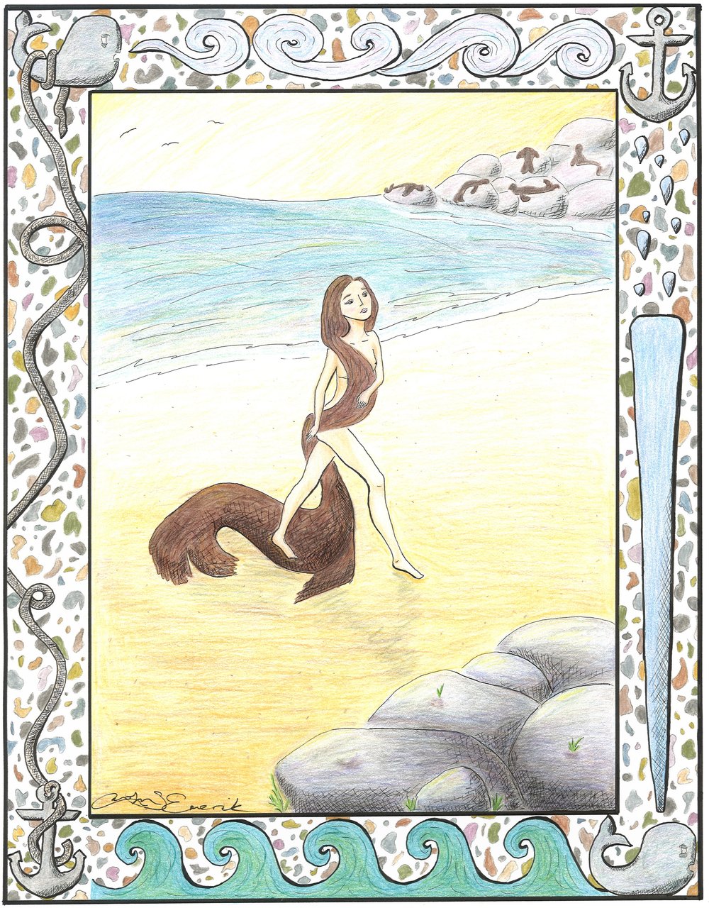 Selkie, illustration by Carolyn Emerick, 2013