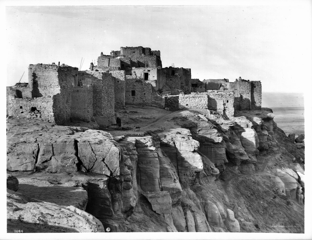 Hopi pueblo of Walpi on First Mesa, Arizona, circa 1901