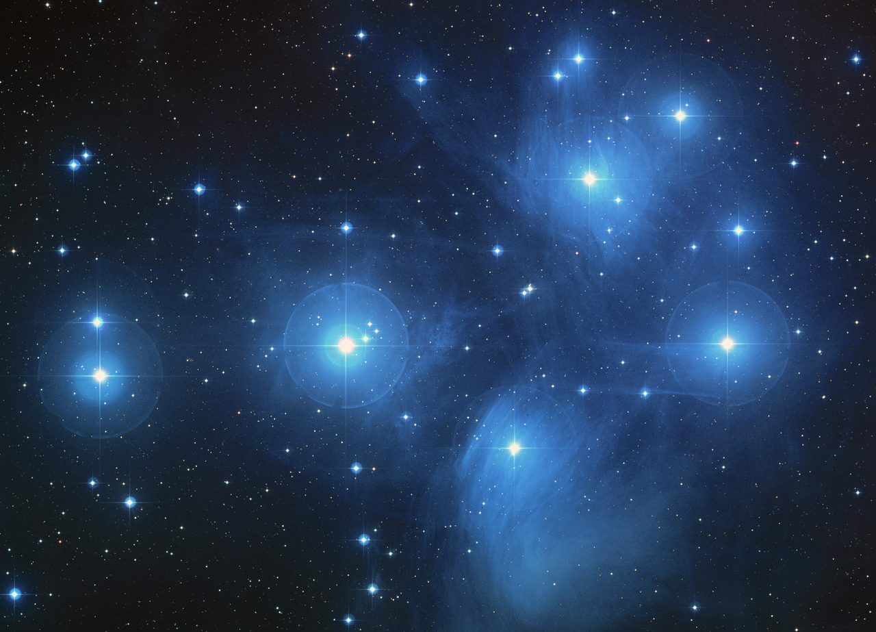 The Pleiades star cluster (Messier 45), NASA/ESA photograph