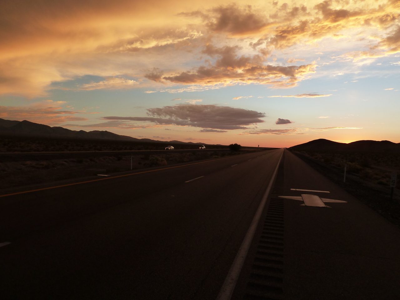 Desert scrubland along U.S. 95 west of Las Vegas, Nevada, near the Nellis Range where Hall was stationed