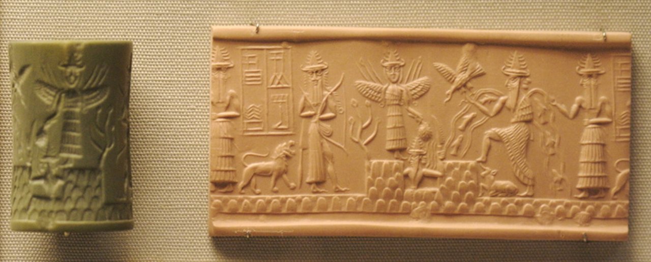 The Adda Seal, an Akkadian cylinder seal impression, circa 2300 BCE, British Museum