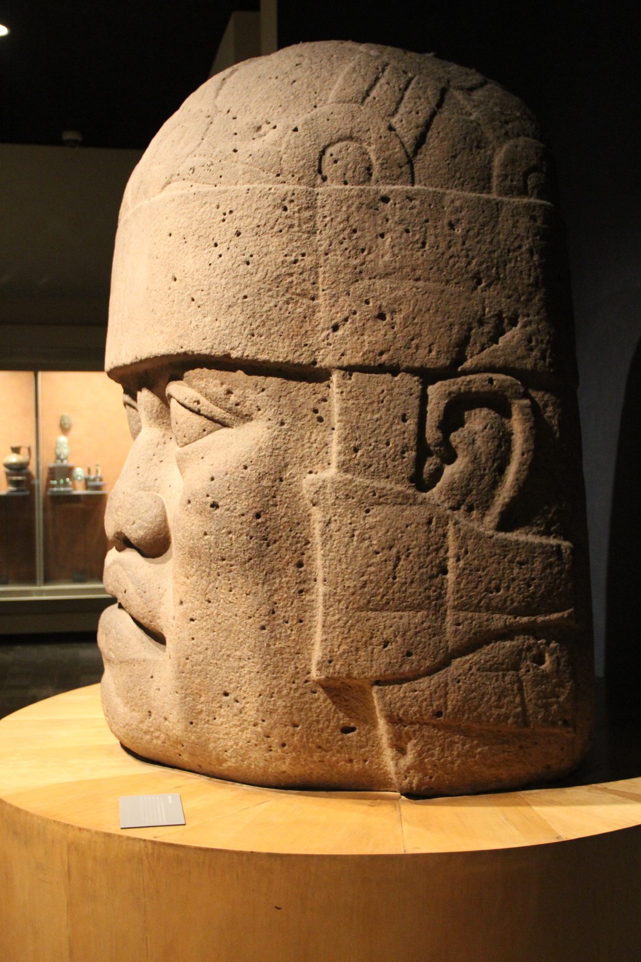 An Olmec colossal head from San Lorenzo, Veracruz, Mexico, dated 1200 to 600 BCE
