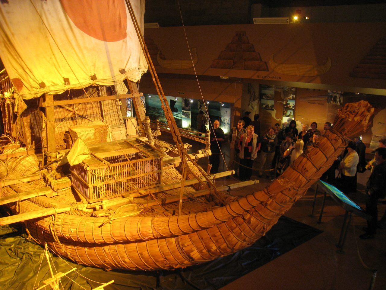 The Ra II papyrus reed boat, preserved on display at the Kon-Tiki Museum, Oslo
